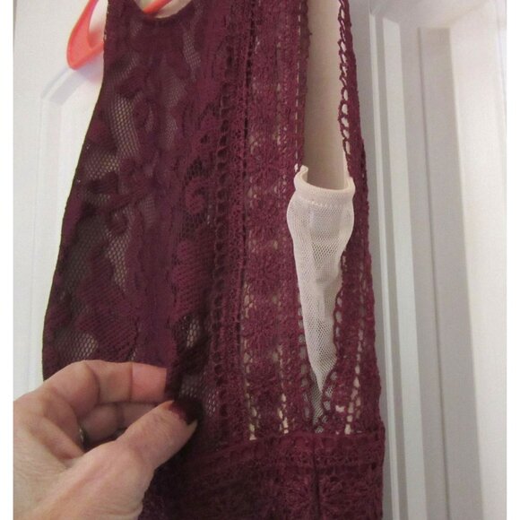 NWT, Lulus Forever And Always Burgundy Lace Maxi Dress Size XS - Picture 6 of 11